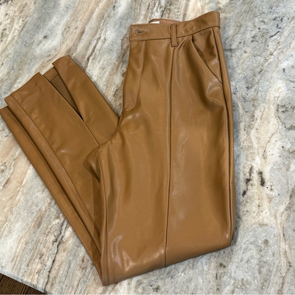 Women’s ABERCROMBIE & FITCH Ultra High Rise Faux Leather Pants Split Hem- Sz 10 - Picture 7 of 11